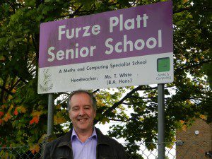 Simon Werner outside Furze Platt School