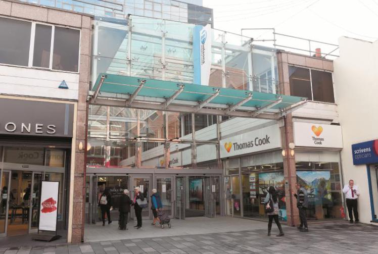 The front entrance to Nicholsons Walk